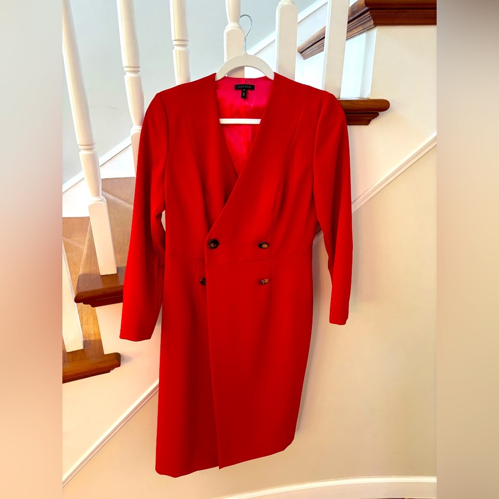 Escada Red Tailored Blazerdress- never worn